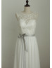 Lace Chiffon Cheap Modest Wedding Dress